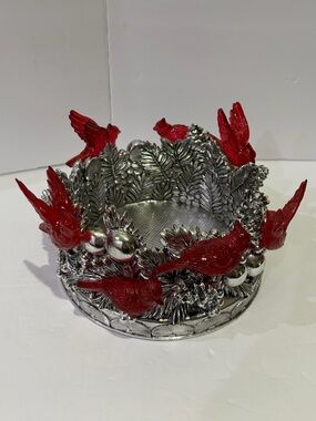 HomeWorx by Slatkin & Co. Cardinal Holiday Pedestal Candle Holder